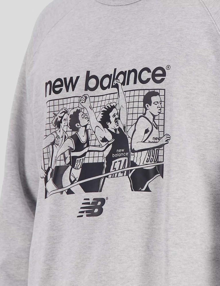 Sudadeira NEW BALANCE athletics remastered graphic french terry crew athletic grey